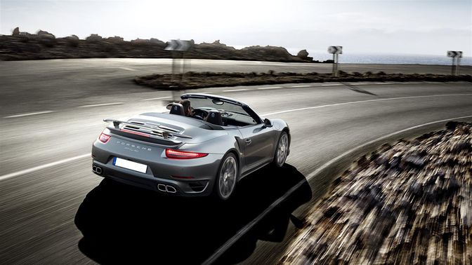 911 Turbo Cabriolet Rear angle view 911 Turbo Cabriolet Rear angle view