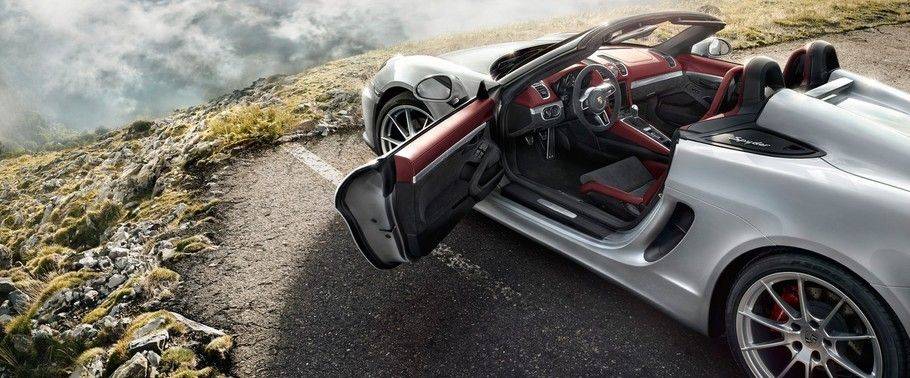 Porsche Boxster Spyder Driver's Side View Door Open Porsche Boxster Spyder Driver's Side View Door Open