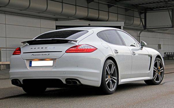 Panamera Turbo S Rear angle view Panamera Turbo S Rear angle view