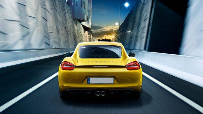 Full Rear View of Porsche Cayman S Full Rear View of Porsche Cayman S