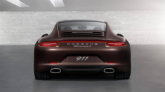Full Rear View of Porsche 911 Carrera 4 Full Rear View of Porsche 911 Carrera 4