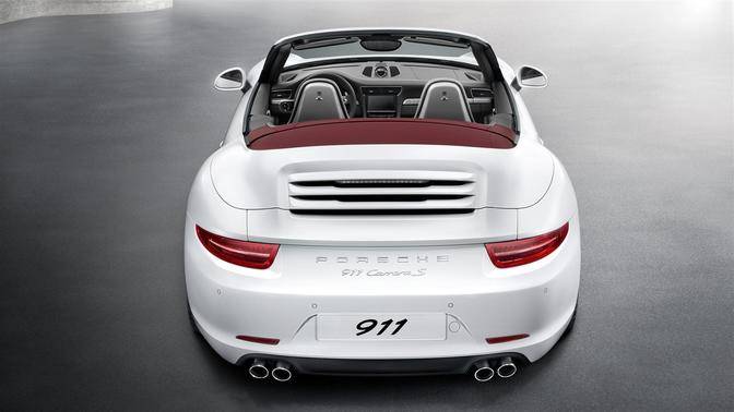 Full Rear View of Porsche 911 Carrera S Cabriolet Full Rear View of Porsche 911 Carrera S Cabriolet