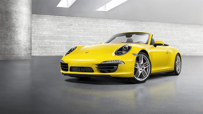Porsche 911 Carrera 4S Cabriolet Front Angle High View Porsche 911 Carrera 4S Cabriolet Front Angle High View