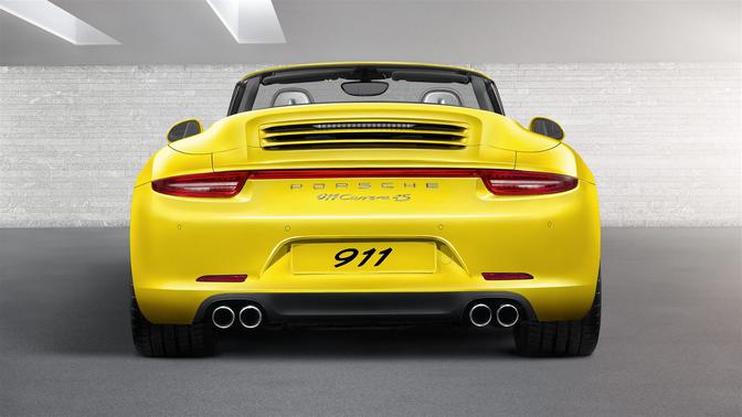 Full Rear View of Porsche 911 Carrera 4S Cabriolet Full Rear View of Porsche 911 Carrera 4S Cabriolet
